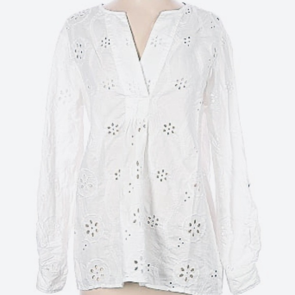 CHRISTIAN SIRIANO New York White Eyelet Blouse - Picture 1 of 7